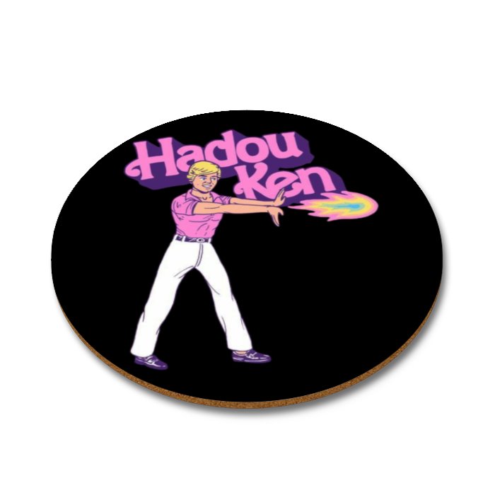 Barbie's Ken x Street Fighter - Hadou-Ken Round Coasters