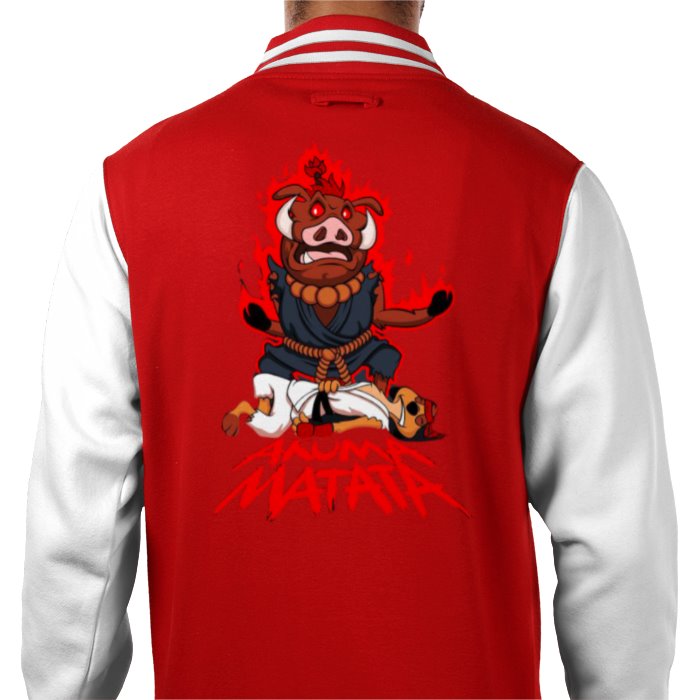 Timone & Pumba x Street Fighter - Akuma Matata Varsity Jacket