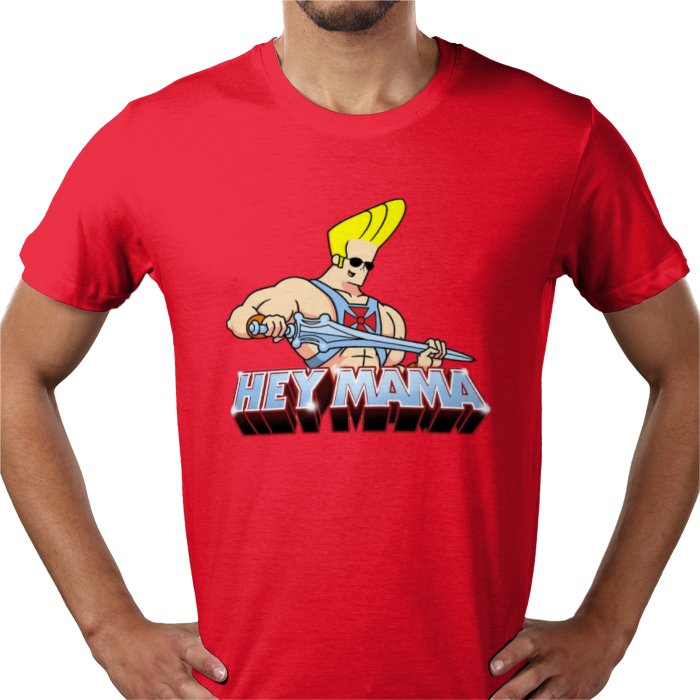 Johnny Bravo x He-Man - Hey Mama T-shirt
