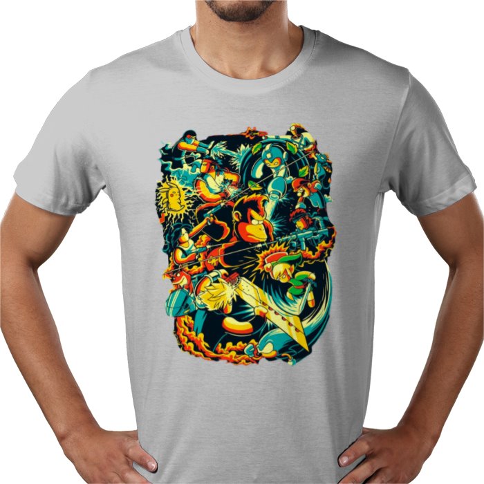 Retro Gamer Collage T-Shirt | Classic 80s 90s Gaming Graphic Tee