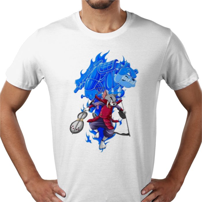 Tom & Jerry x Naruto Madara T-Shirt | Anime Cartoon Mashup Tee