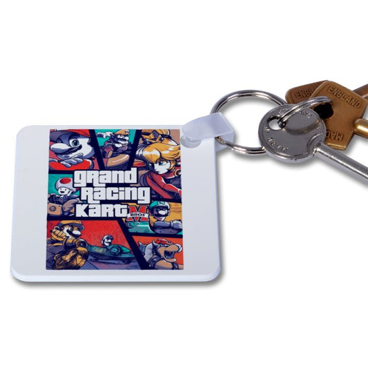 Mario Kart & Grand Theft Auto - Grand Racing Kart Keyring