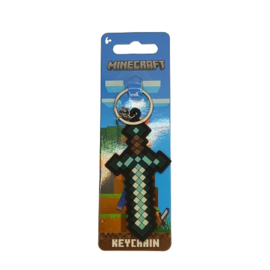 Minecraft Sword Rubber Keychain | Gaming Gift