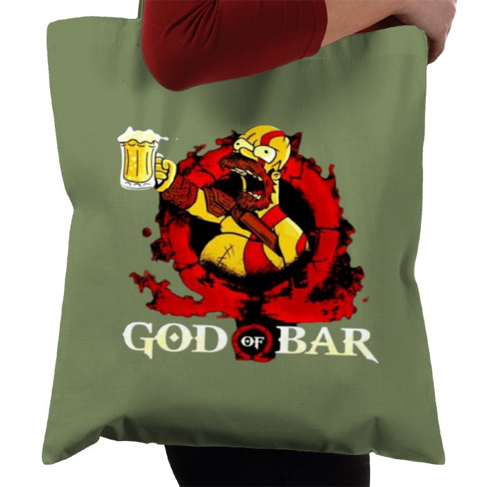 The Simpsons & God Of War - God Of Bar Tote Bag