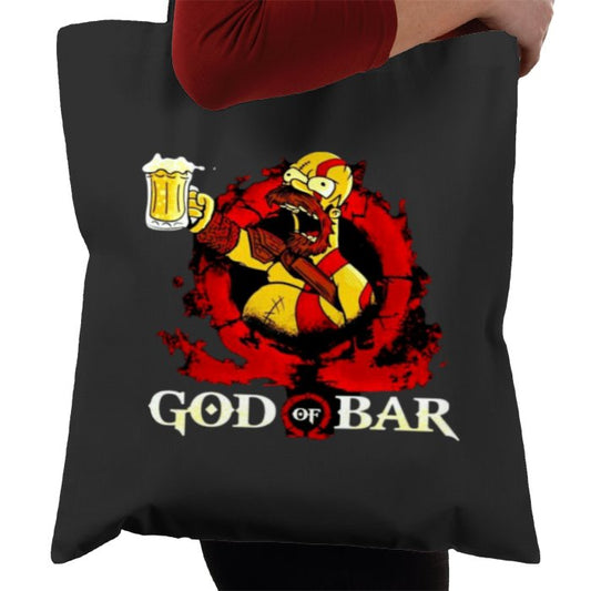 The Simpsons & God Of War - God Of Bar Tote Bag