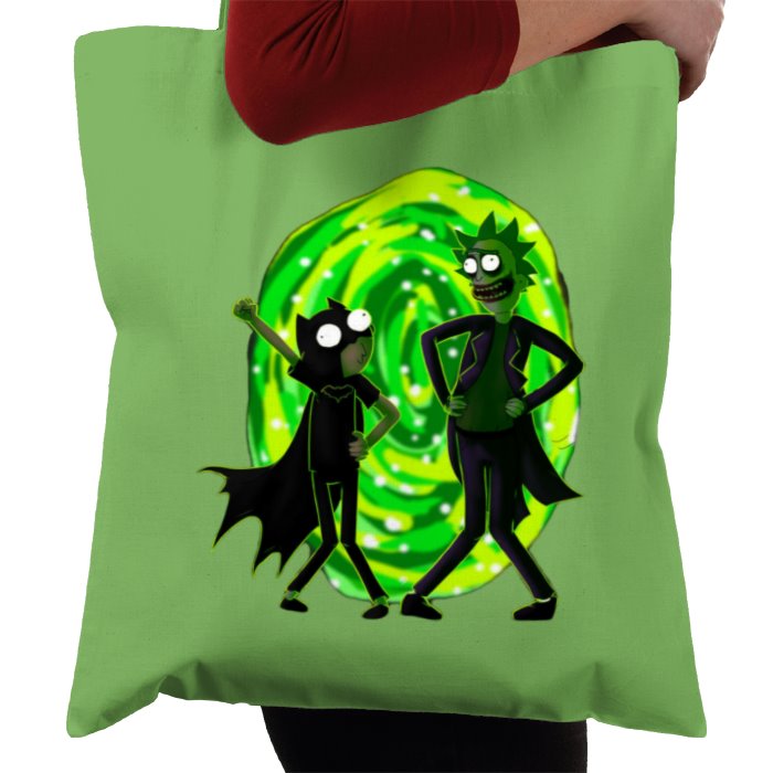 Rick & Morty & Batman - Portal Pose Tote Bag