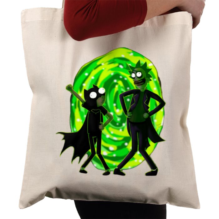 Rick & Morty & Batman - Portal Pose Tote Bag