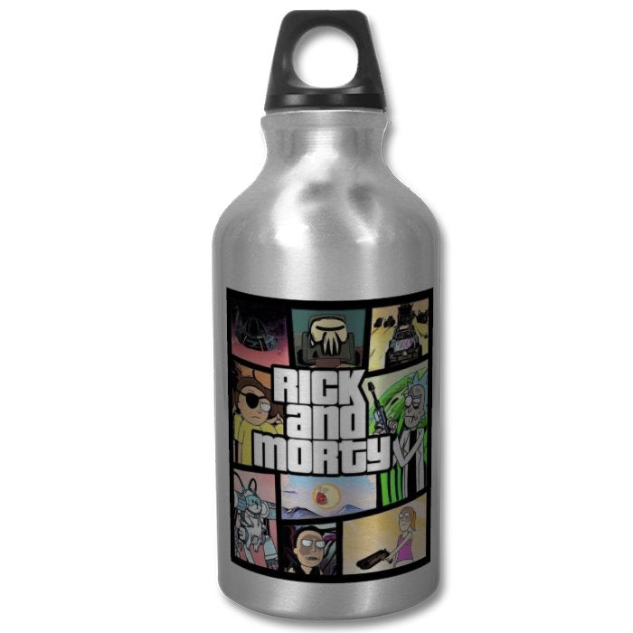 Rick & Morty & Grand Theft Auto - Grand Theft Auto Style Water Bottle