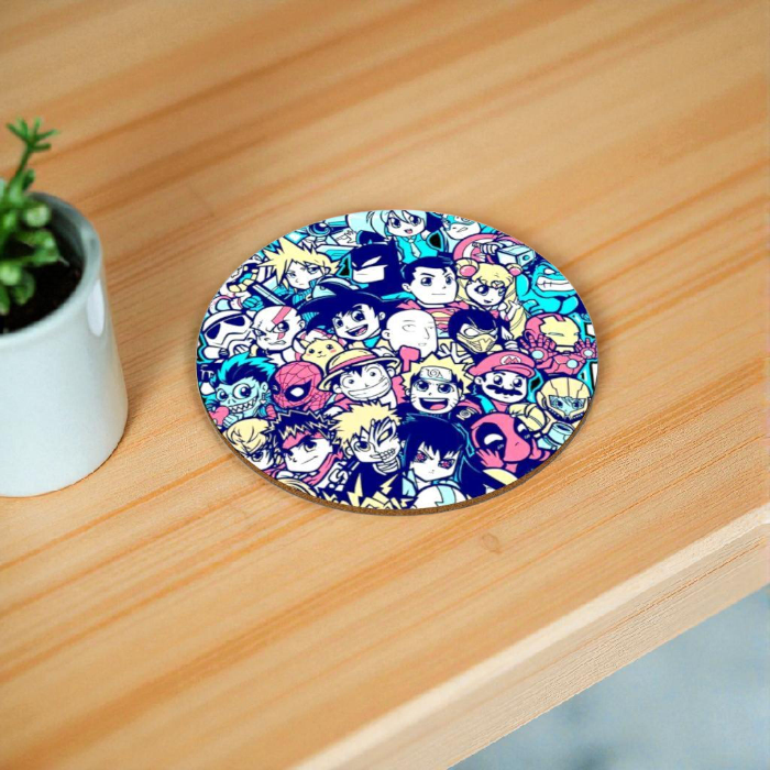 Anime Collage Round Coasters