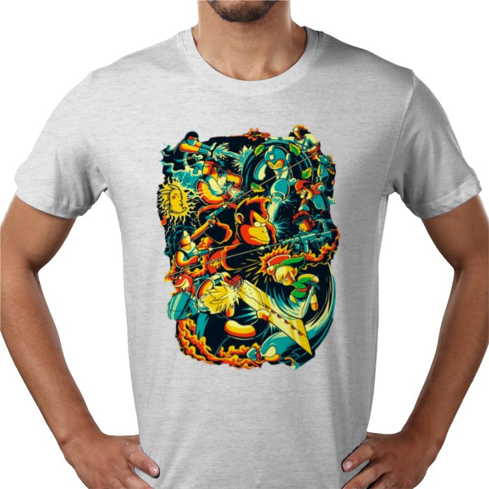 Retro Gamer Collage T-Shirt | Classic 80s 90s Gaming Graphic Tee