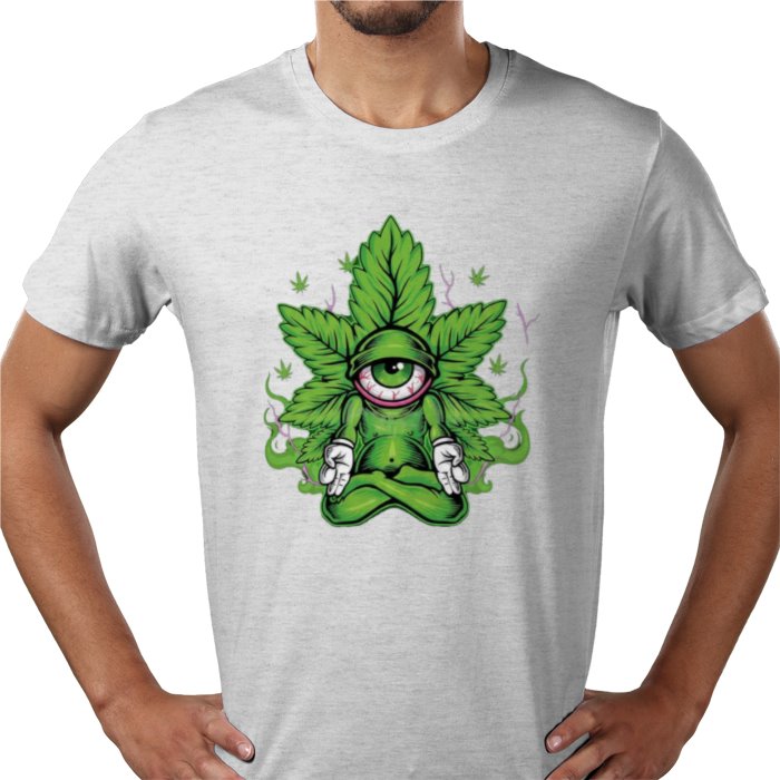 Cannabis Meditating Leaf - Chill 420 T-Shirt