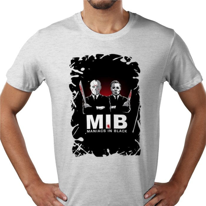 Men In Black & Friday 13th & Halloween - Maniacs In Black T-shirt