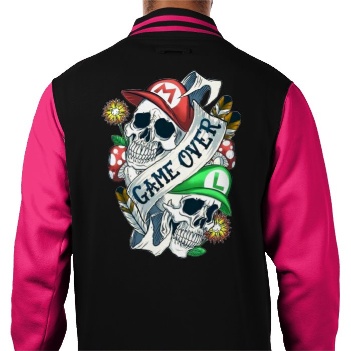 Super Mario Bro's - Game Over Tattoo Theme Varsity Jacket