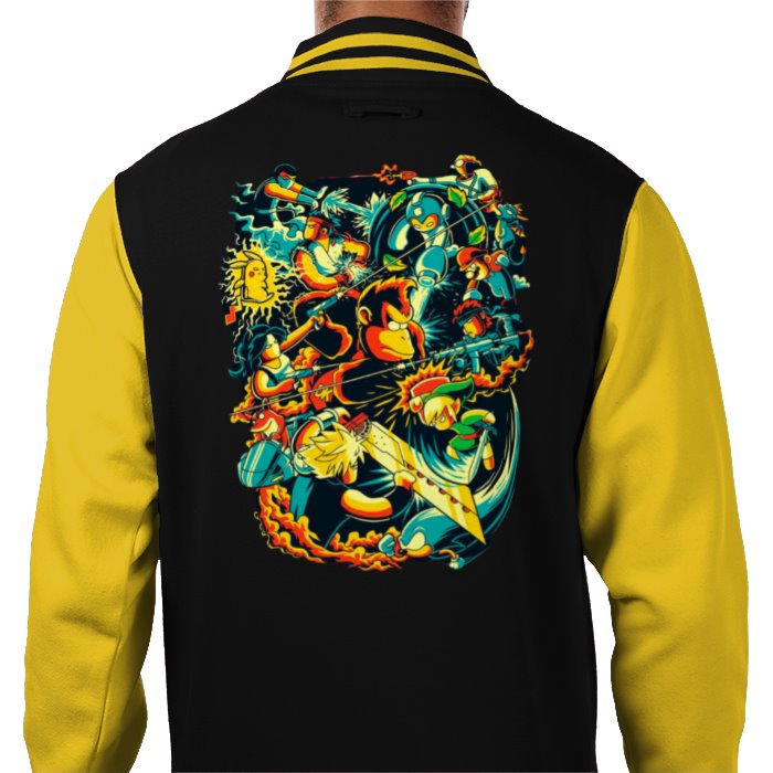 Gamer Collage - Retro Theme Varsity Jacket