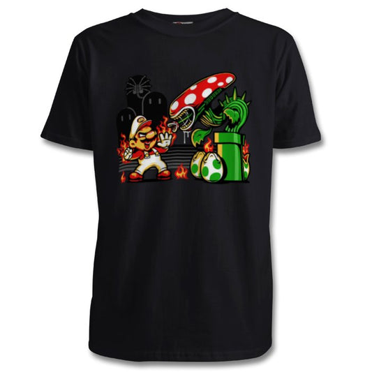 Super Mario Bro's & Alien - Mario Vs Alien T-shirt