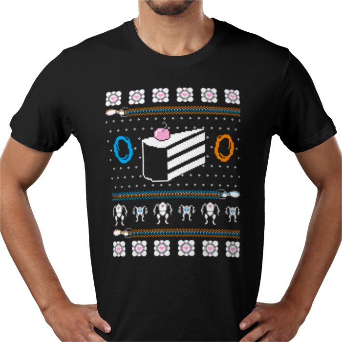 Ugly Jumper Style - Portal Cake Christmas T Shirt