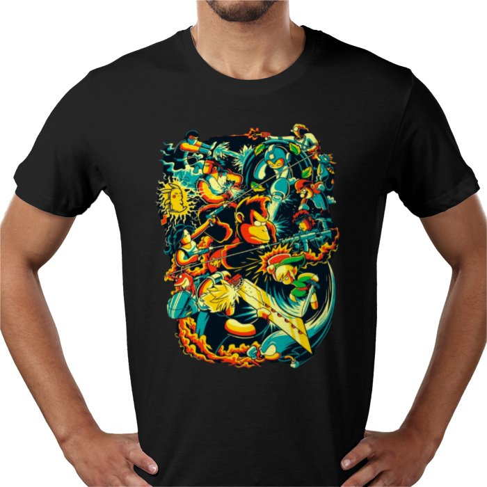 Retro Gamer Collage T-Shirt | Classic 80s 90s Gaming Graphic Tee