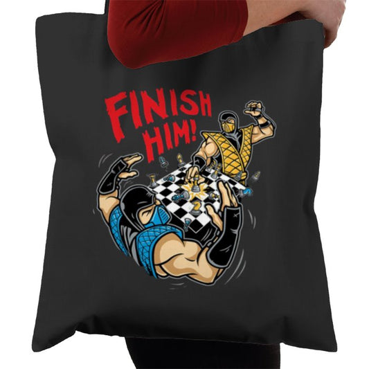 Mortal Kombat - Finish Him Chess Tote Bag