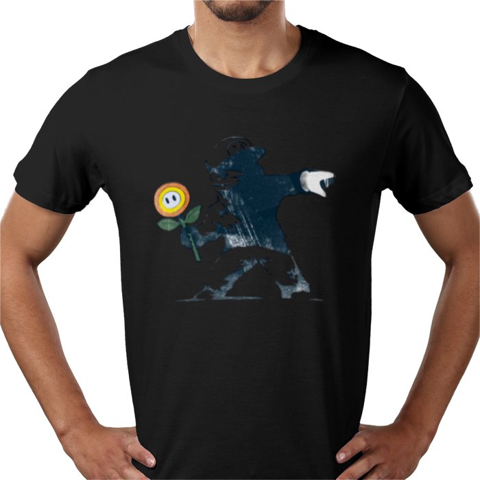 Super Mario Bro's x Banksy - Fire Flower T-shirt