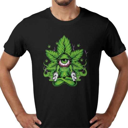 Cannabis Meditating Leaf - Chill 420 T-Shirt