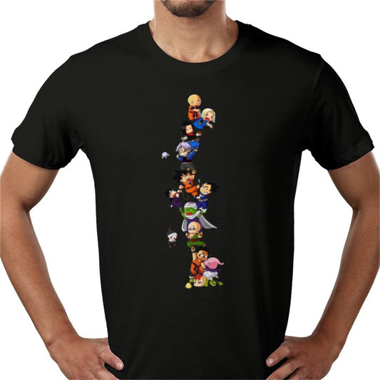Dragon Ball Z Stacked Pyramid T-Shirt | DBZ Character Collage Anime Tee