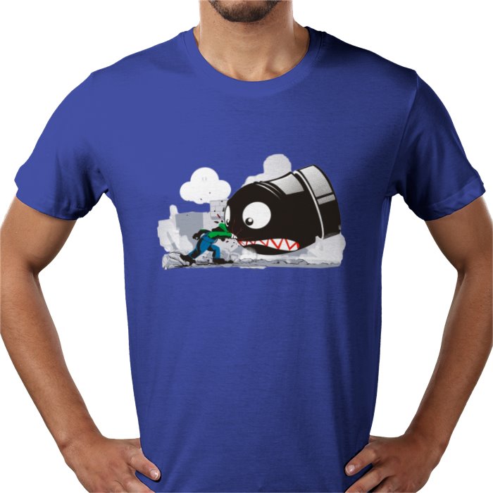 Super Mario Bros — Luigi Punching Bullet Bill T-Shirt