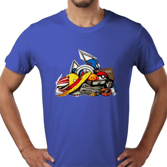 Anime Tools T-Shirt | Iconic Weapons & Symbols Graphic Tee