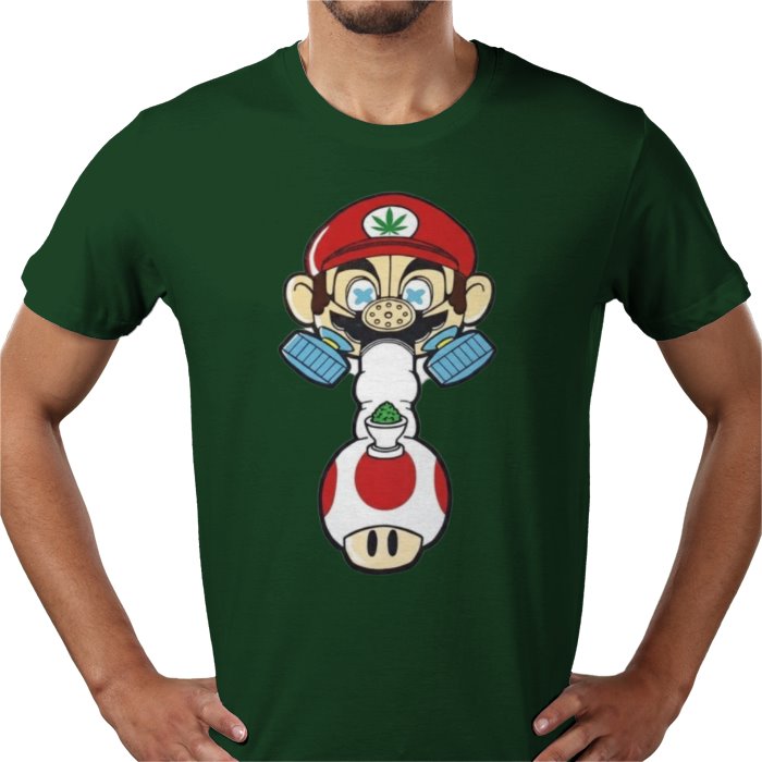 Super Mario's Bong T-Shirt | Funny Gaming 420 Parody Tee