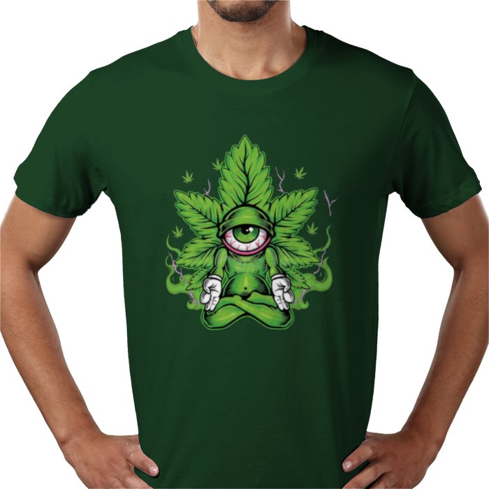 Cannabis Meditating Leaf - Chill 420 T-Shirt
