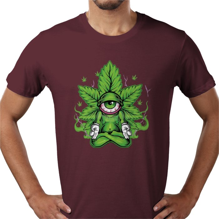 Cannabis Meditating Leaf - Chill 420 T-Shirt