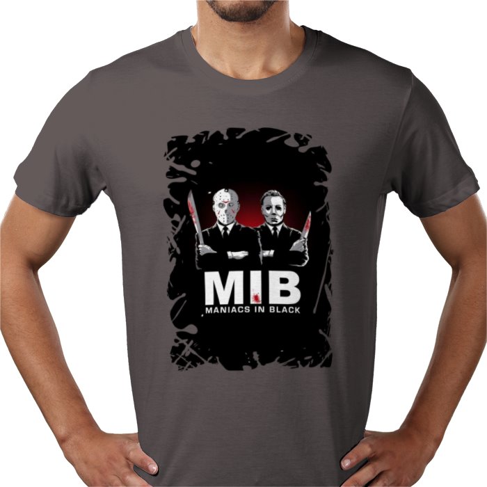 Men In Black & Friday 13th & Halloween - Maniacs In Black T-shirt