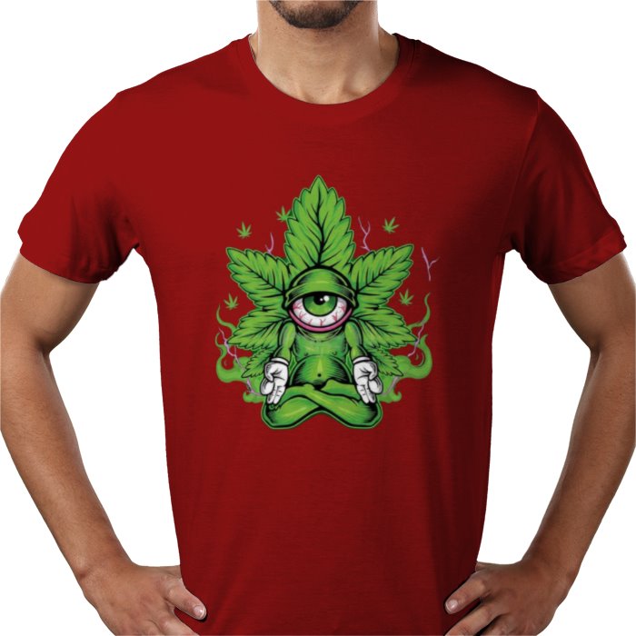 Cannabis Meditating Leaf - Chill 420 T-Shirt