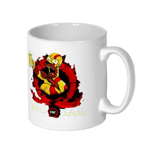 The Simpsons & God Of War - God Of Bar Mug