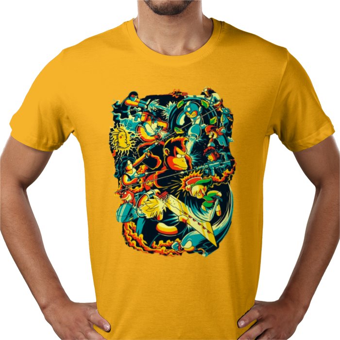 Retro Gamer Collage T-Shirt | Classic 80s 90s Gaming Graphic Tee