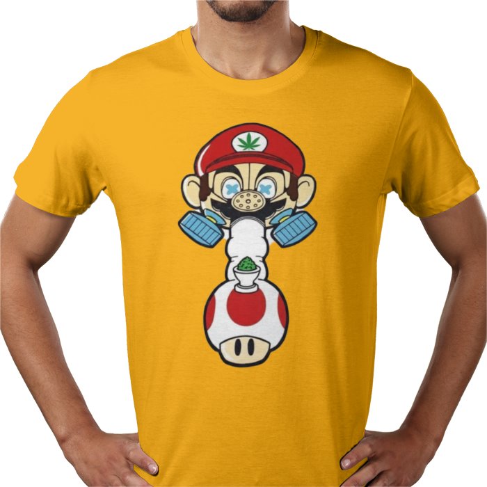 Super Mario's Bong T-Shirt | Funny Gaming 420 Parody Tee