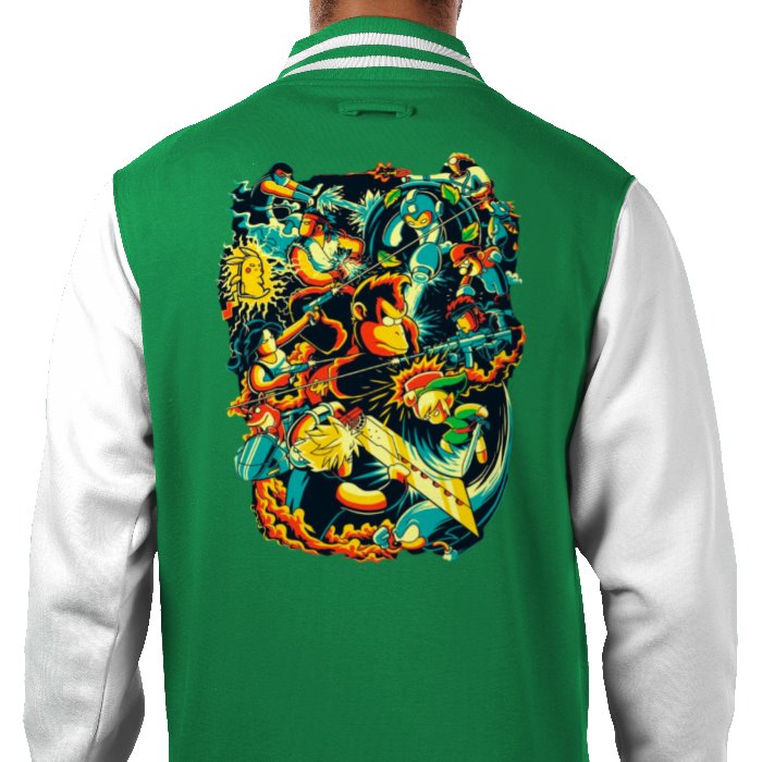 Gamer Collage - Retro Theme Varsity Jacket