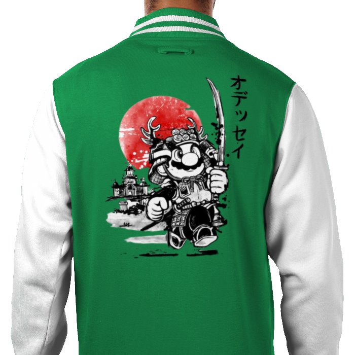 Super Mario Bro's - Samurai Mario Theme Varsity Jacket