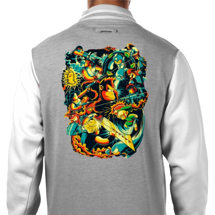 Gamer Collage - Retro Theme Varsity Jacket