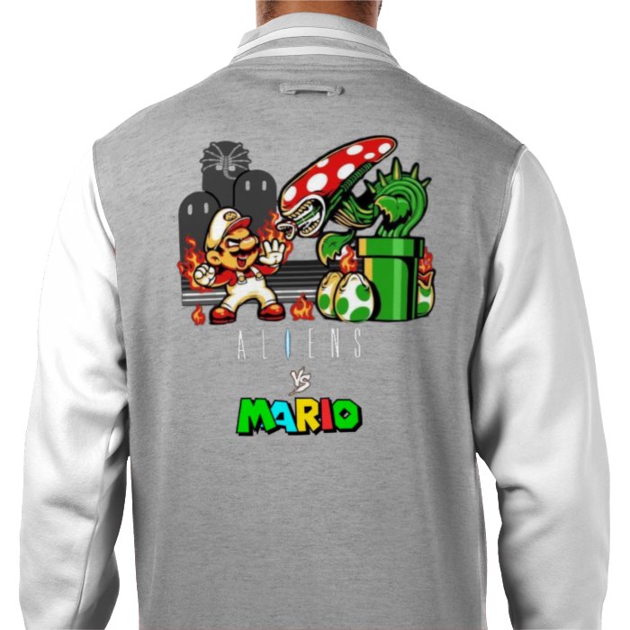 Super Mario x Aliens - Alien Vs Mario Varsity Jacket