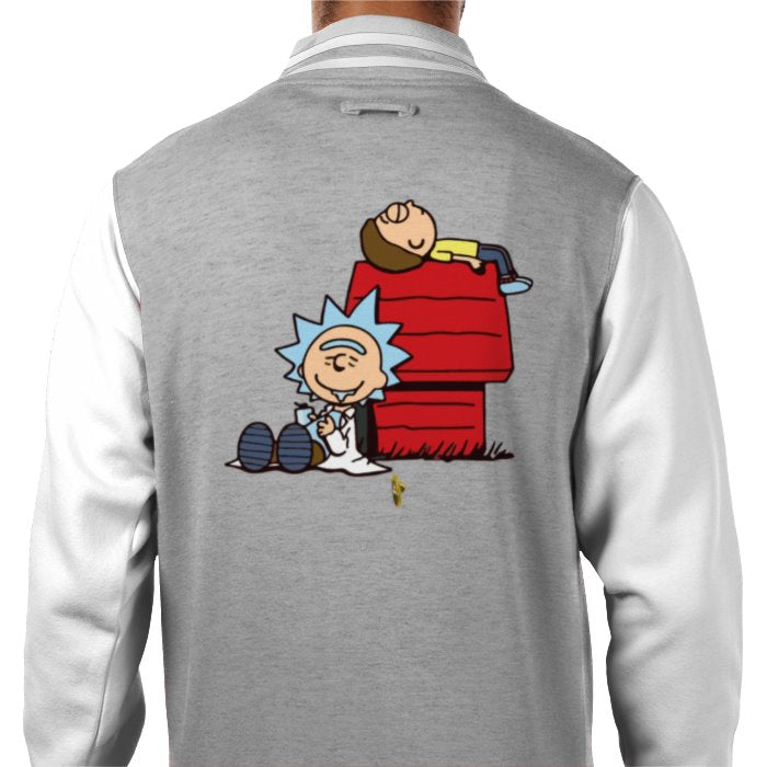 Rick & Morty & Snoopy - Chilling Varsity Jacket