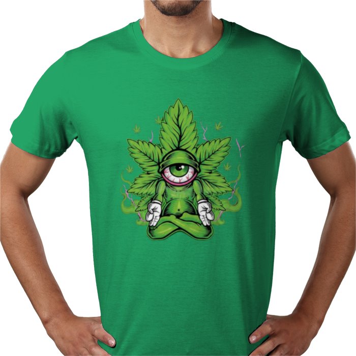 Cannabis Meditating Leaf - Chill 420 T-Shirt