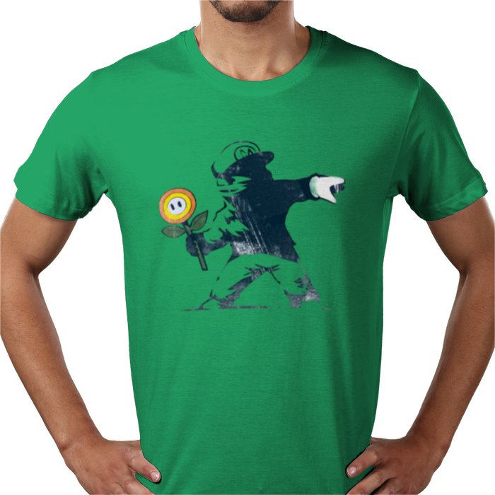Super Mario Bro's x Banksy - Fire Flower T-shirt