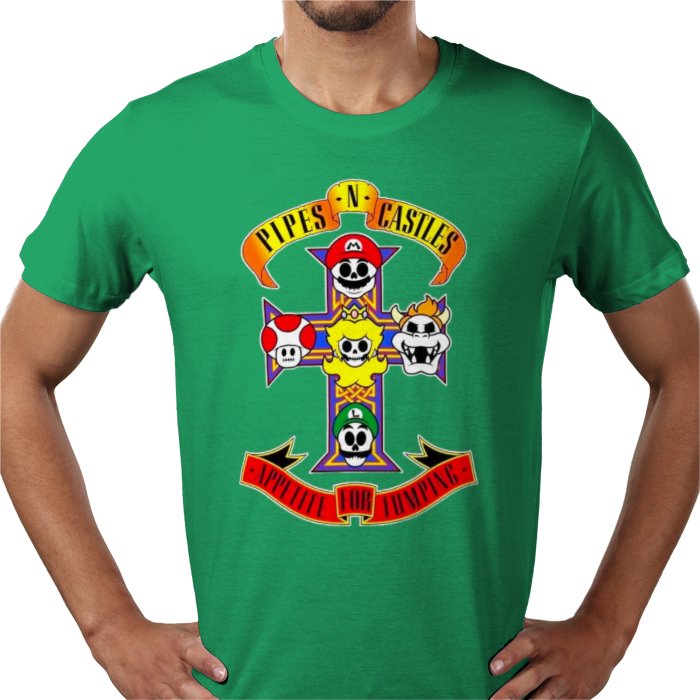 Super Mario Bro's x Guns And Roses - Appetite For Mushrooms T-shirt
