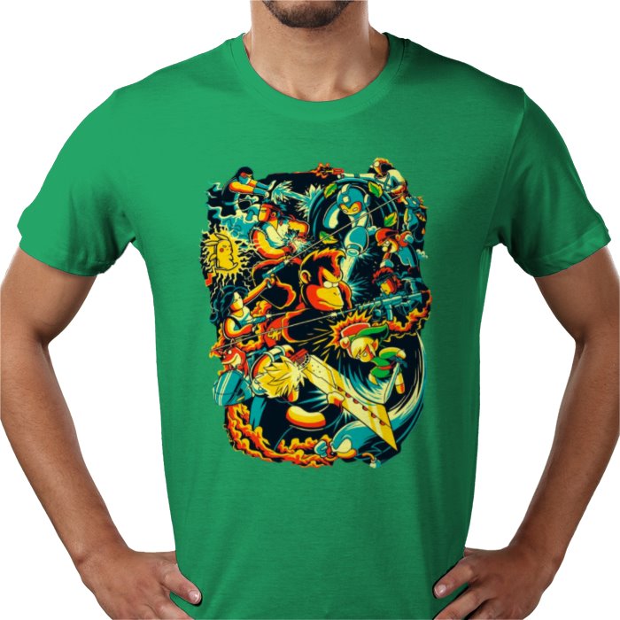 Retro Gamer Collage T-Shirt | Classic 80s 90s Gaming Graphic Tee