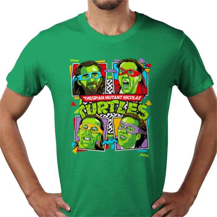 Nicolas Cage x Teenage Mutant Ninja Turtles — Thespian Mutant Nicholas Turtles T-Shirt