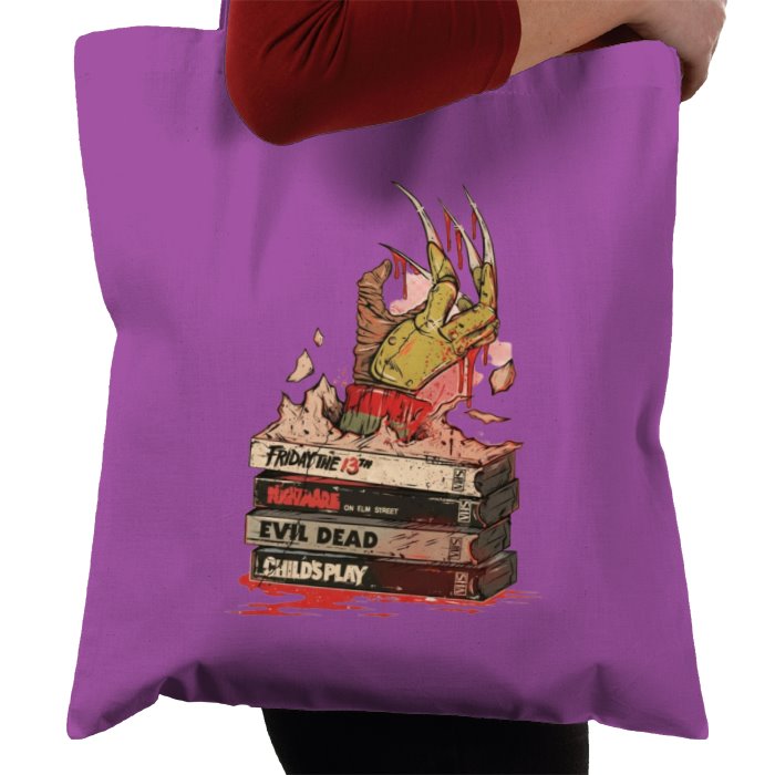 VHS Horror Tapes Freddy Theme Tote Bag