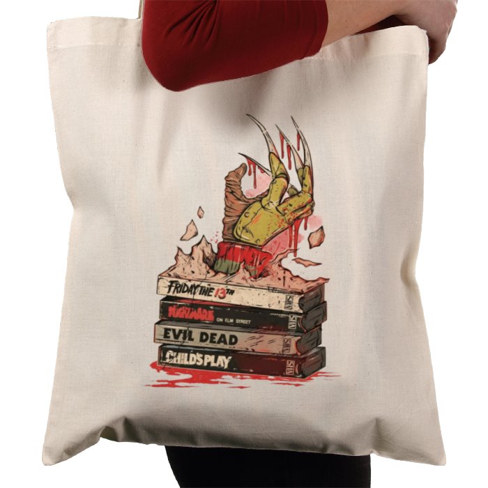 VHS Horror Tapes Freddy Theme Tote Bag