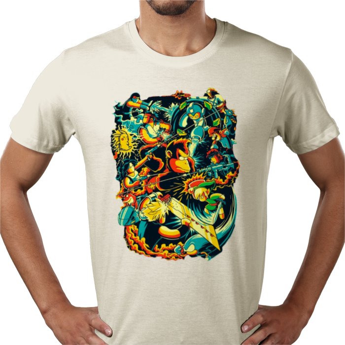 Retro Gamer Collage T-Shirt | Classic 80s 90s Gaming Graphic Tee