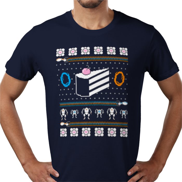 Ugly Jumper Style - Portal Cake Christmas T Shirt