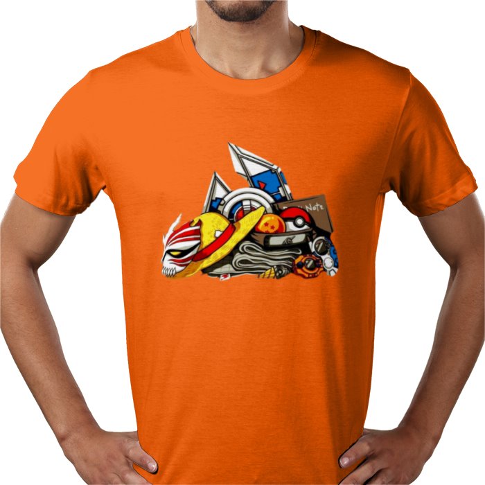 Anime Tools T-Shirt | Iconic Weapons & Symbols Graphic Tee